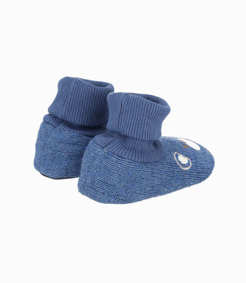 Pantuflas recién nacido con osito Talla única / Azul