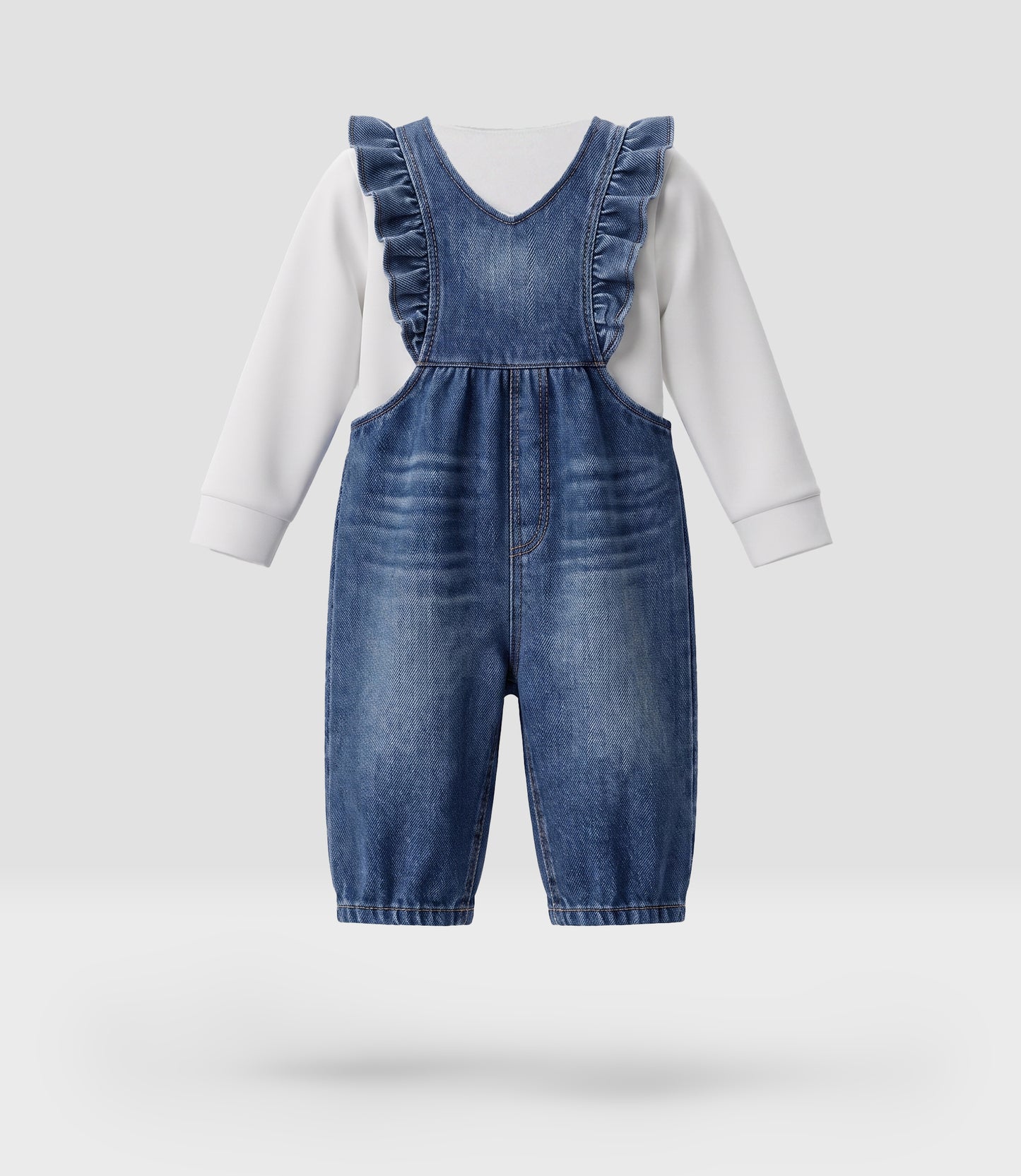 Jardinera recién nacida denim con body