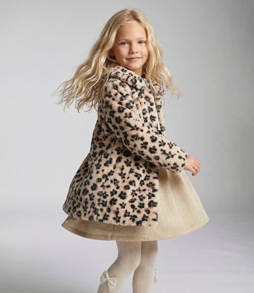 Vestido con abrigo niña animal print