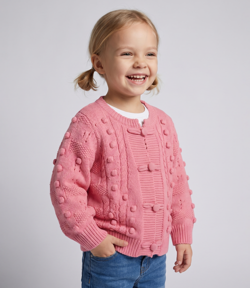 Chaleco bebé cardigan con bordados
