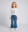Jeans bebé acampanado con flores