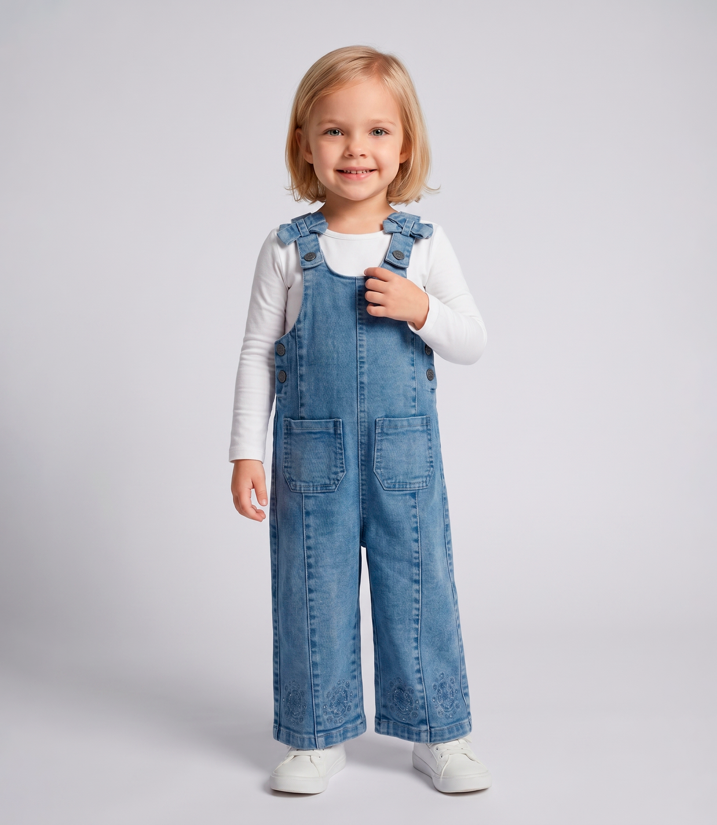 Jardinera bebé boho de denim