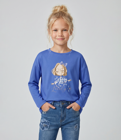 Polera niña con estampado