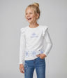 Polera niña acanalada con bordado