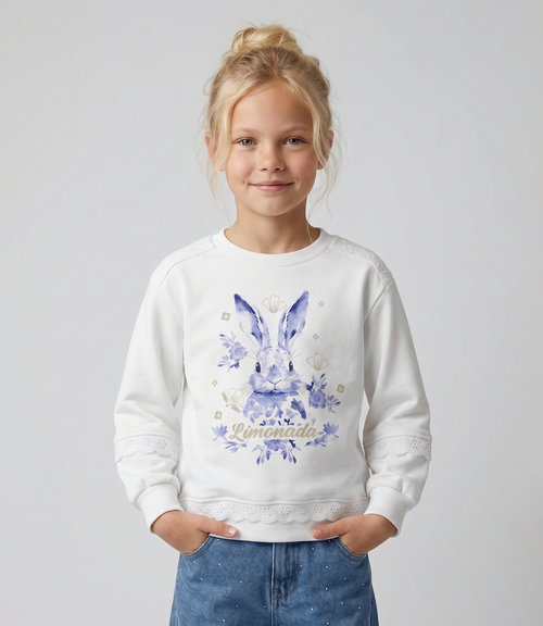 Polerón niña con conejo boho