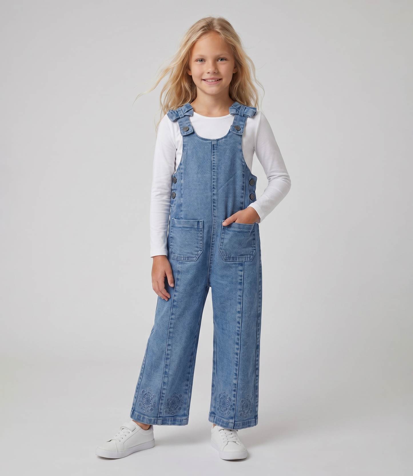 Jardinera niña boho de denim