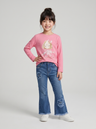 Jeans niña acampanado con flores