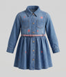 Vestido niña denim con flores