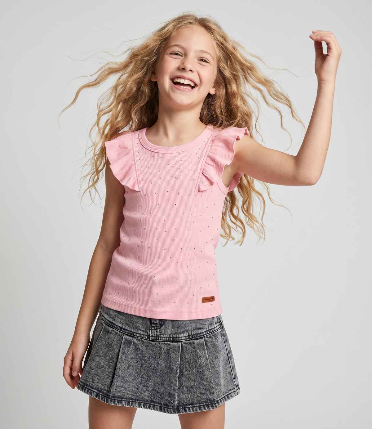 Polera niña acanalada
