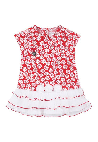 Vestido Florcitas Bebé Rojo Limonada