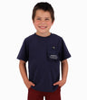 Polera Niño Con Bolsillo de Diseño Ajustable Black and Blue Azul Marino