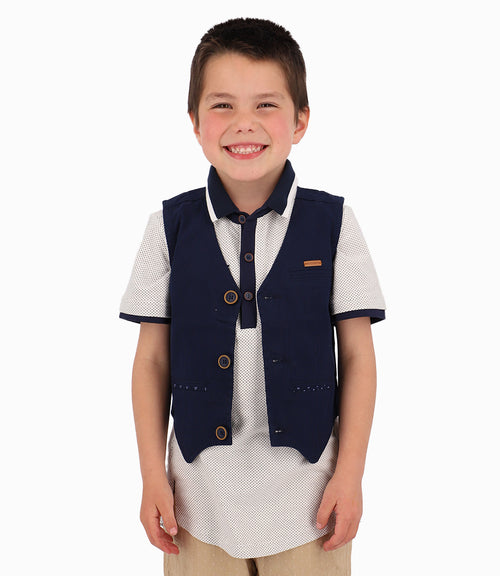 Chaqueta Niño Tres botones Black and Blue Azul Marino