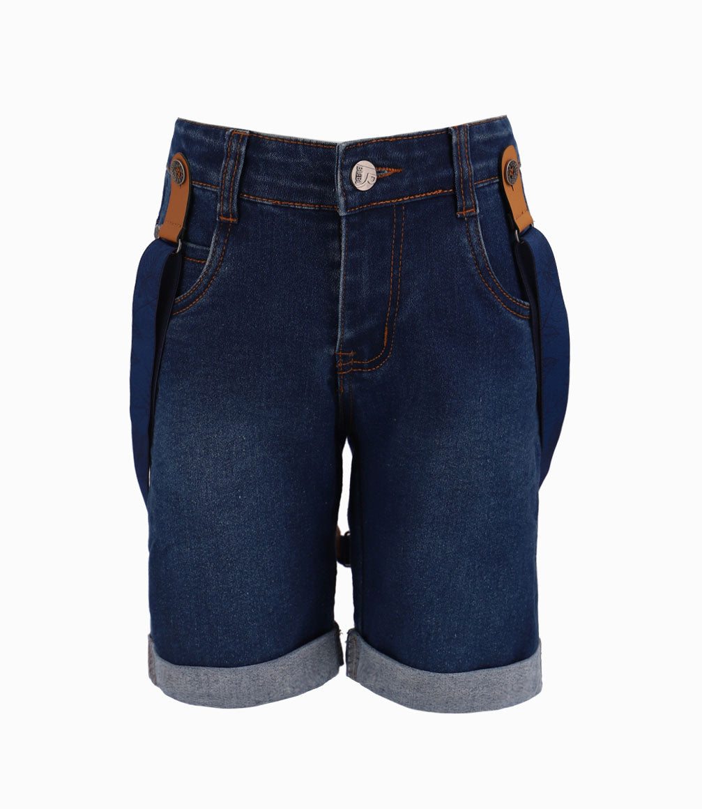 Bermuda Con Suspensores Niño Denim Azul