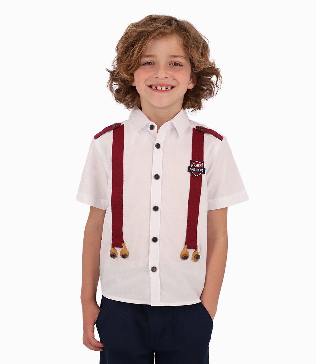 Camisa Niño Vaquero Black and Blue Blanco