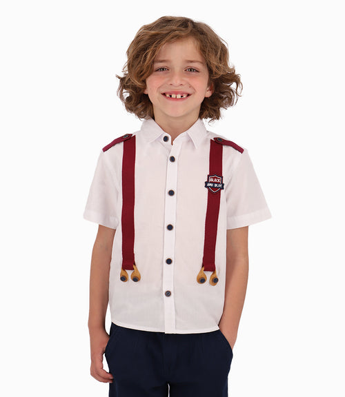 Camisa Niño Vaquero Black and Blue Blanco