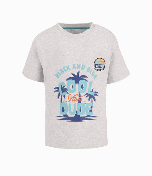 Polera Con Frase Estampada Bebé Niño Gris