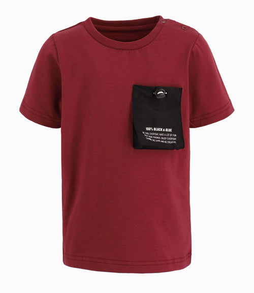 Polera Bebé Con Bolsillo de Diseño Ajustable Black and Blue Burdeo