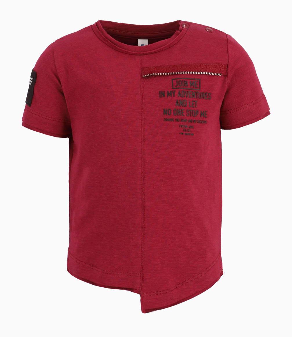 Polera Bebé Join Me Asimétrico  Black and Blue Burdeo