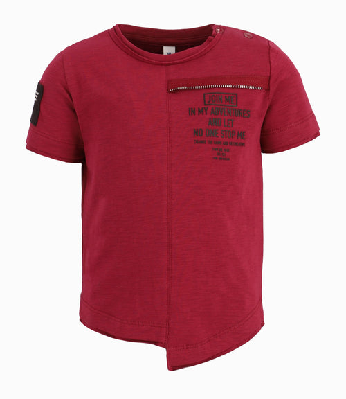 Polera Bebé Join Me Asimétrico  Black and Blue Burdeo