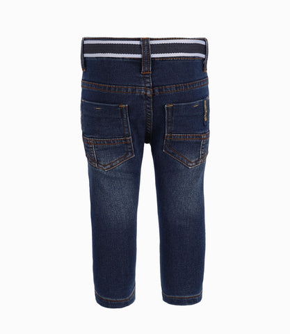 Jeans Con Cinturón De Tela Bebé Niño Denim