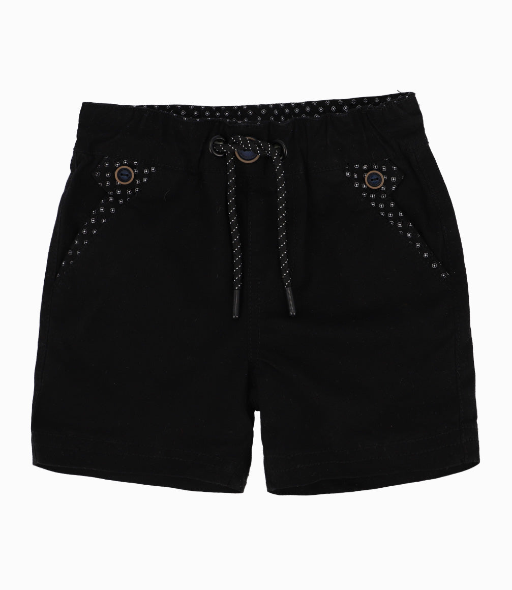 Bermuda Bebé Con cordón ajustable y diseño interior Black and Blue Negro
