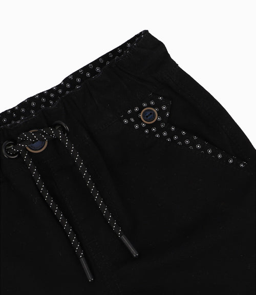 Bermuda Bebé Con cordón ajustable y diseño interior Black and Blue Negro