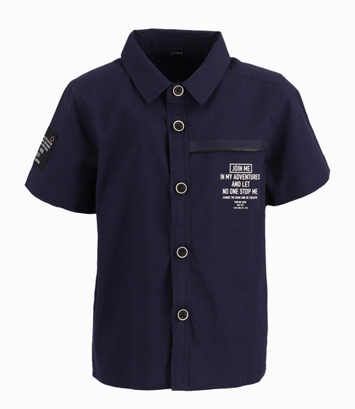 Camisa Bebé Join Me Black and Blue Azul Marino
