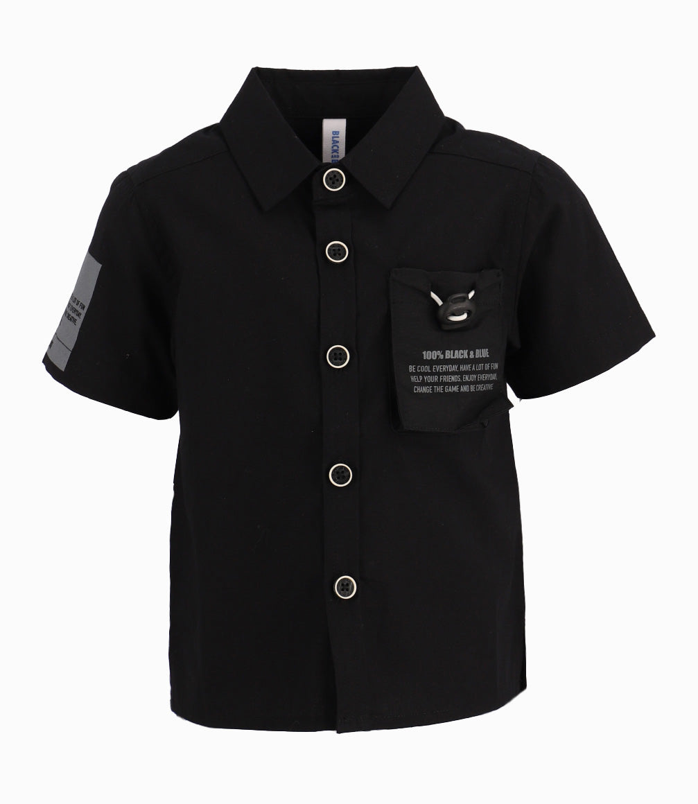 Camisa Bebé Con bolsillo ajustables Black and Blue Negro