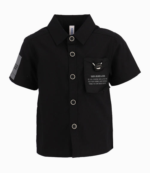 Camisa Bebé Con bolsillo ajustables Black and Blue Negro