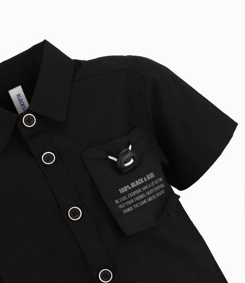 Camisa Bebé Con bolsillo ajustables Black and Blue Negro