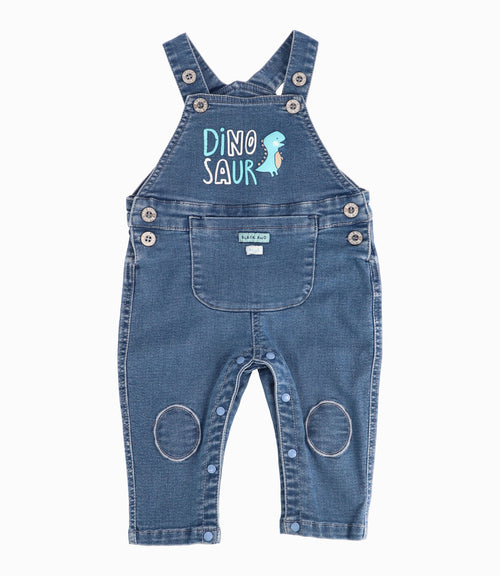 Jardinera Con Parches Bebé Niño Denim Celeste Black and Blue