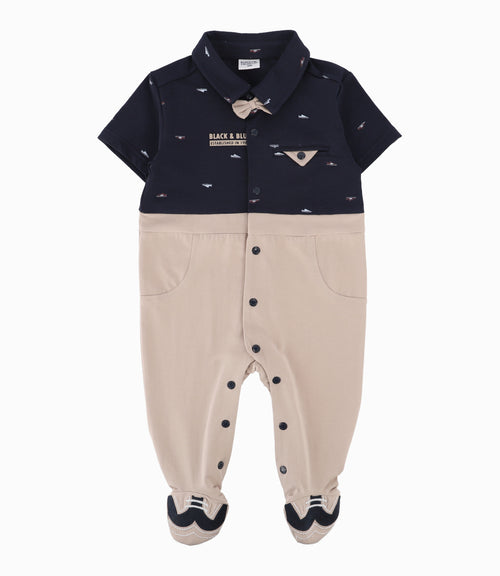 Enterito Recién Nacido Formal Black and Blue Azul Marino