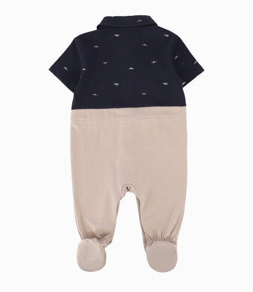 Enterito Recién Nacido Formal Black and Blue Azul Marino