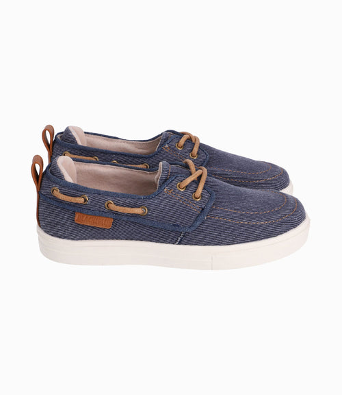 Zapato Con Cordones Cafés Niño Denim