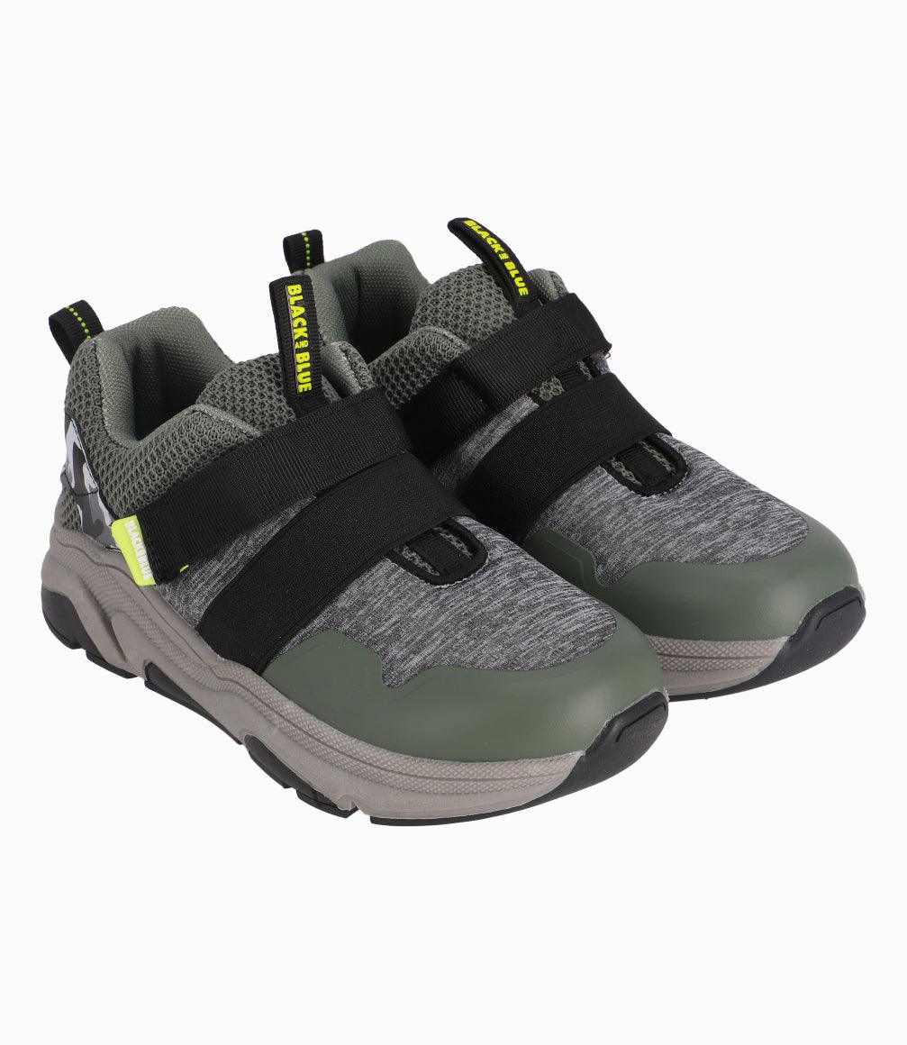 Zapatilla Con Estampado De Camuflaje Niño Verde Militar Black and Blue