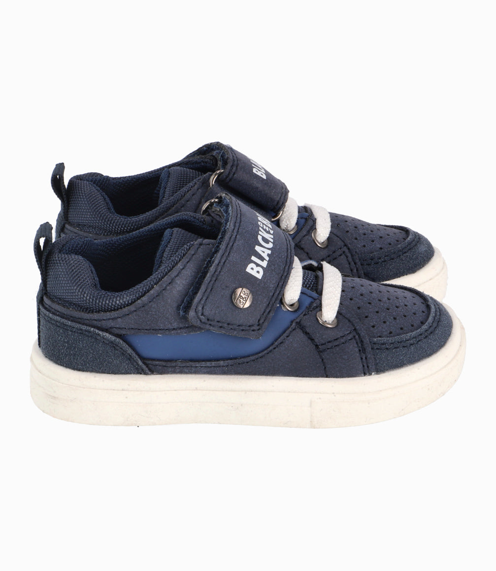 Zapatilla Con Suela Plana Niño Azul Marino Black and Blue