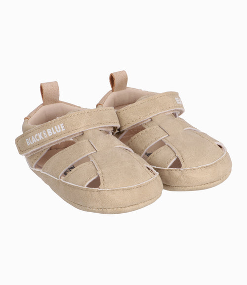 Sandalia Recién Nacido Con Velcro Black and Blue Beige