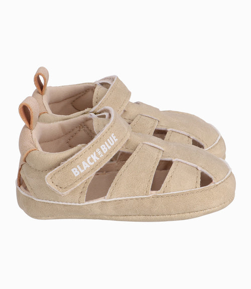 Sandalia Recién Nacido Con Velcro Black and Blue Beige