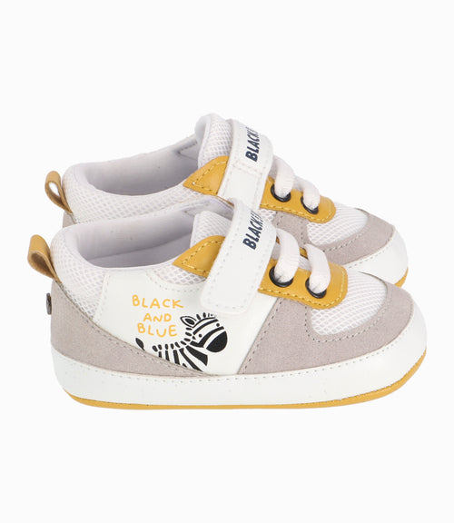 Zapatilla Con Cebra Recién Nacido Blanco