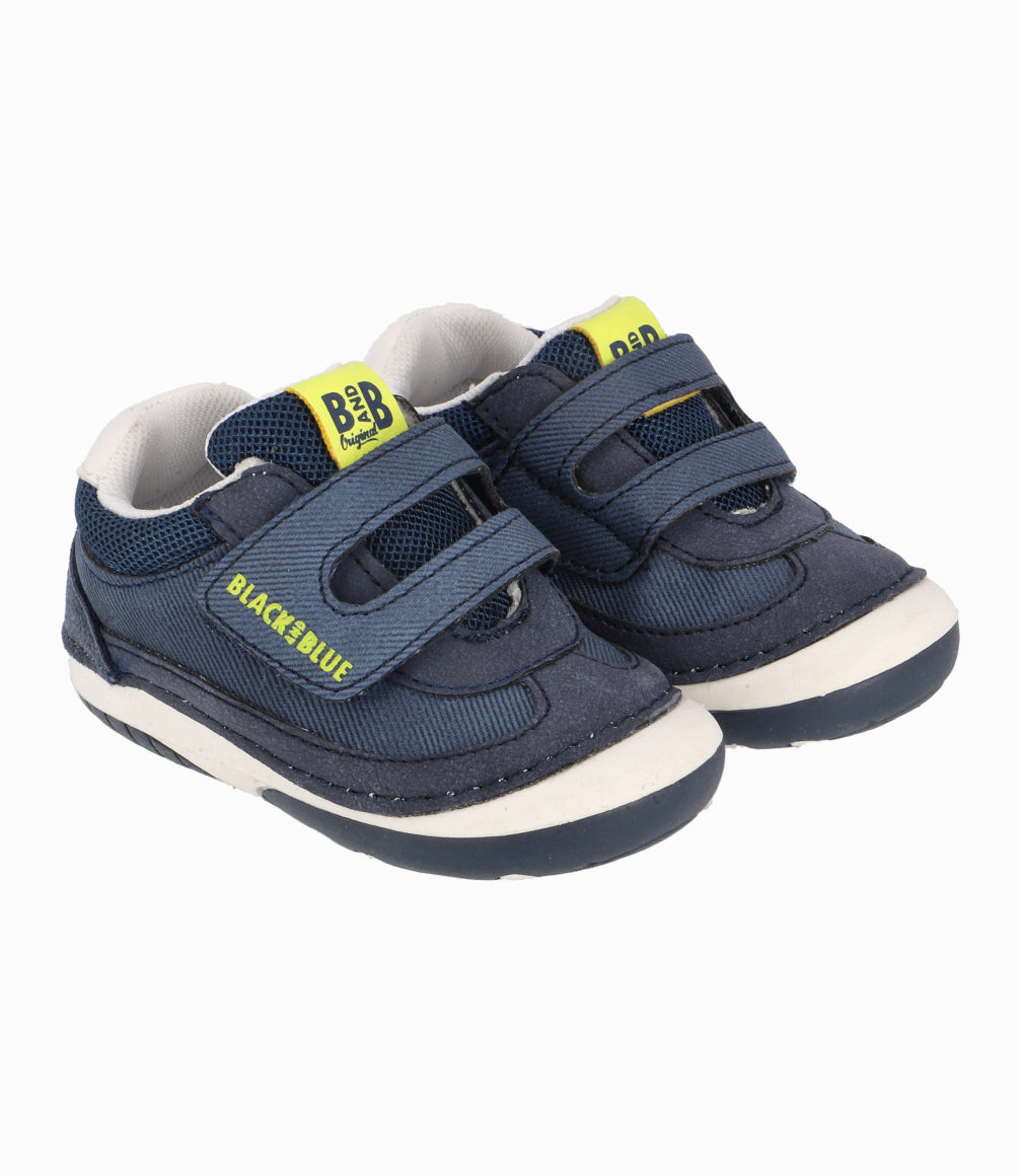 Zapatilla Con Tira Ajustable Recién Nacido Denim