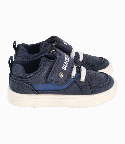 Zapatilla Con Suela Plana Bebé Niño Azul Marino Black and Blue