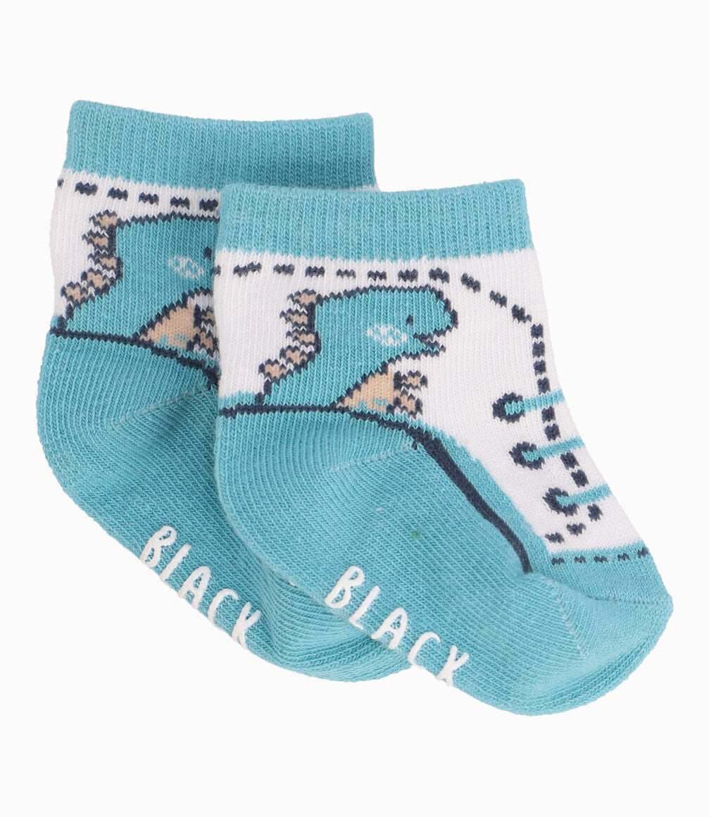 Calcetín Zapatilla Recién Nacido Menta Black and Blue