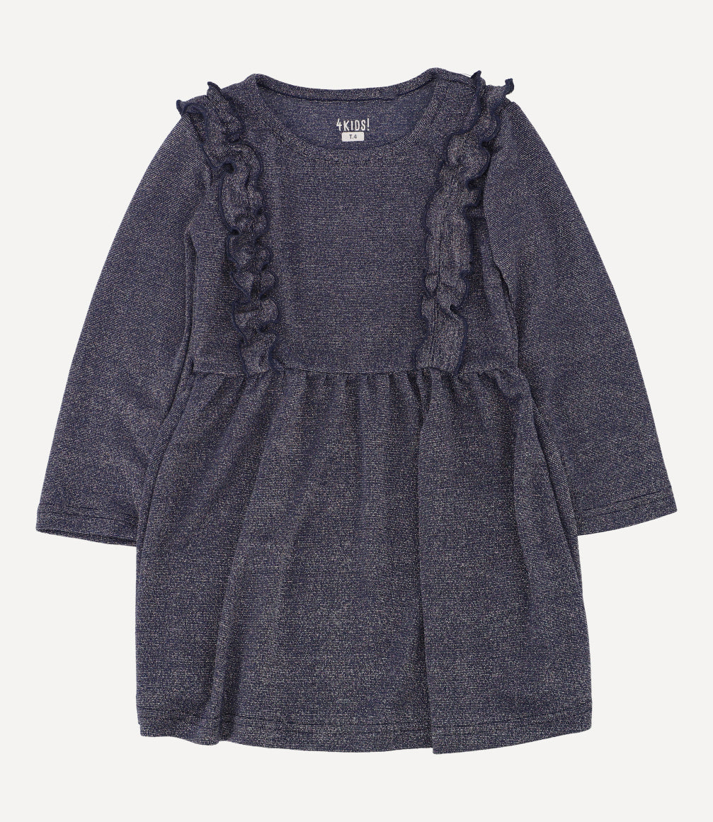 Vestido Shoulder Detail Bebé Azul 4 Kids