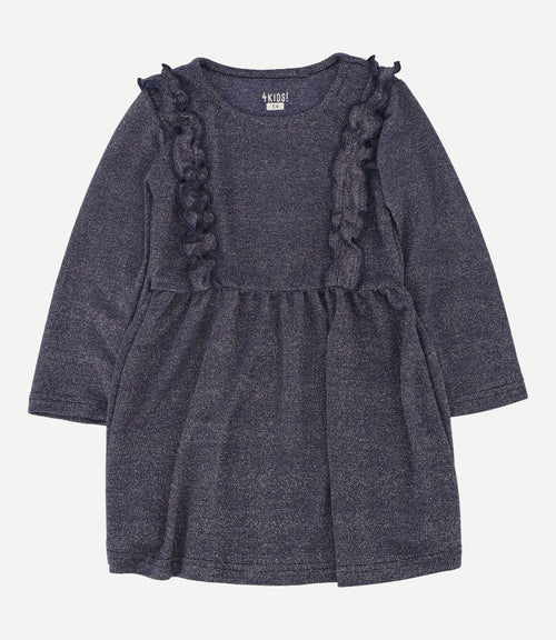 Vestido Shoulder Detail Bebé Azul 4 Kids