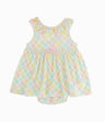 Vestido Cuadrillé Recién Nacida Vainilla