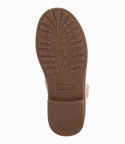 Botín Niña Desgastado Con Tachas Rosado