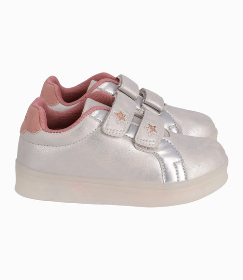 Zapatilla Con Estrellas Niña Base Gris