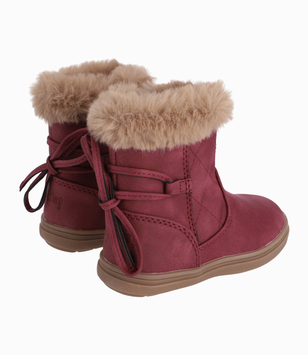Bota Caminante Desgastada Con Cinta Burdeo 19 / Burdeo