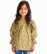 Blusa Popelín Floreada Niña 100% Algodón Mostaza Limonada