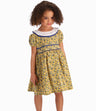 Vestido Con Cuello Pierrot Niña 100% Algodón Mostaza